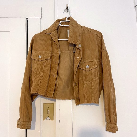 Corduroy Cropped Jacket Size S - Zara - Picture 1 of 3